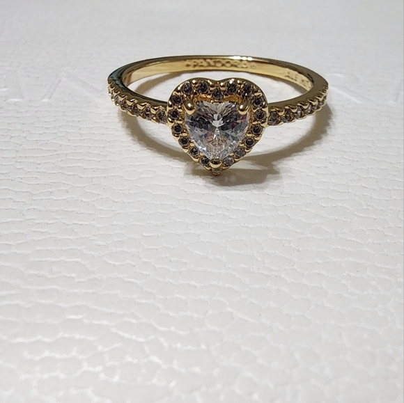 Elevated Heart Ring 14k gold plating Size 58 - Picture 4 of 7